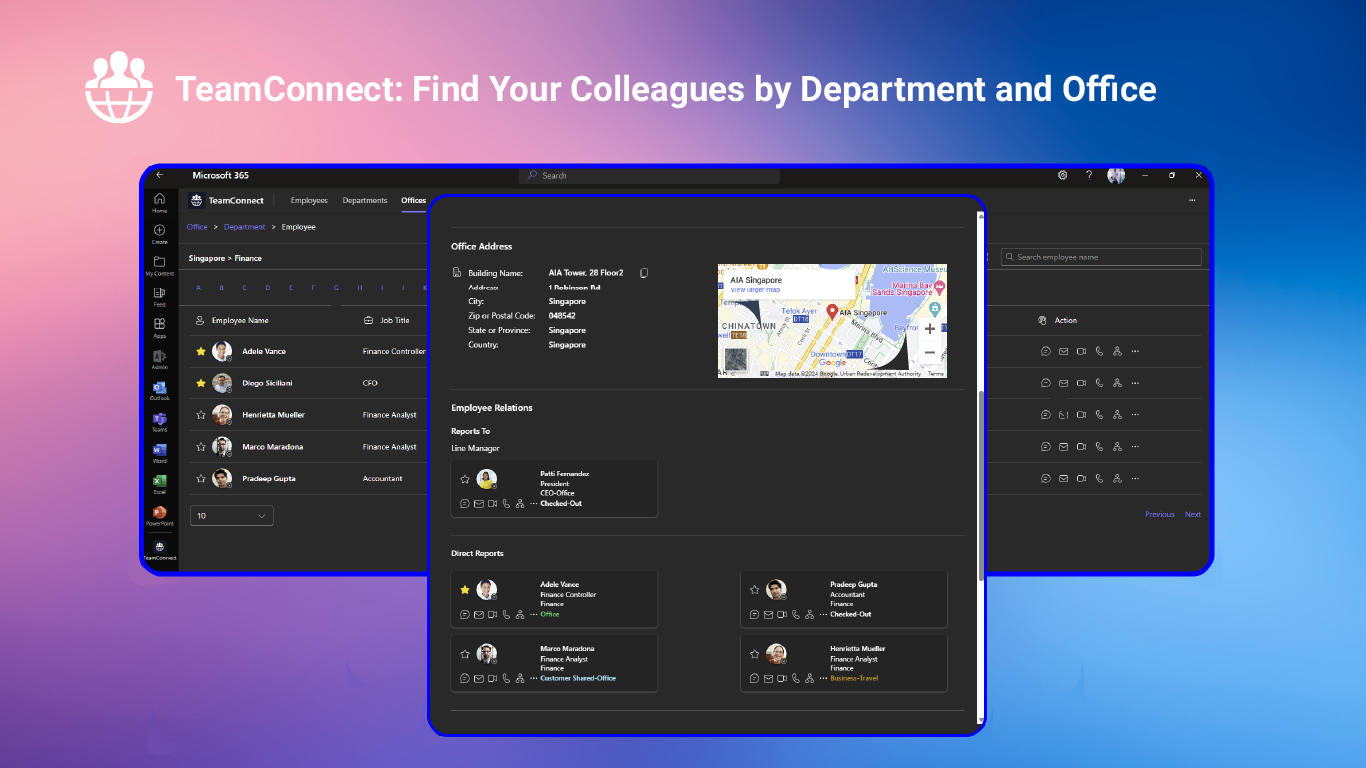 screenshot of Employee Directory TeamConnect